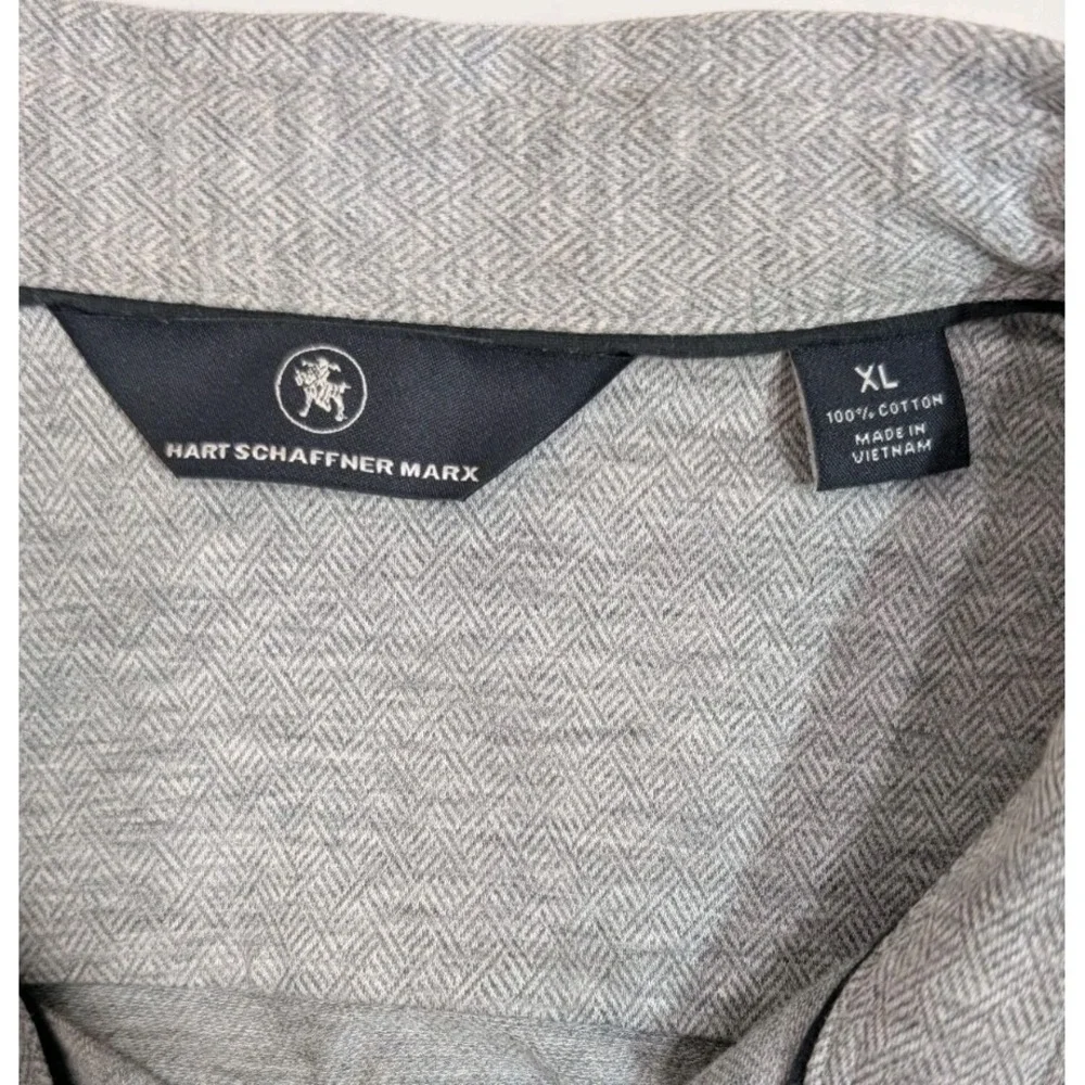 Hart Schaffner Marx Men's Gray Knit Button Down Shirt‎ Size XL - Picture 4 of 4
